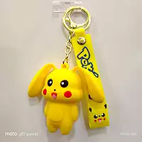 Yellow Silicone Keychain & Bag Charm | Press & Pop Ears Feature
