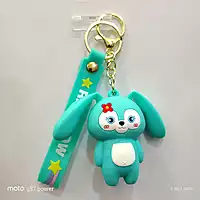 Mint Green Silicone Keychain & Bag Charm | Press & Pop Ears Feature