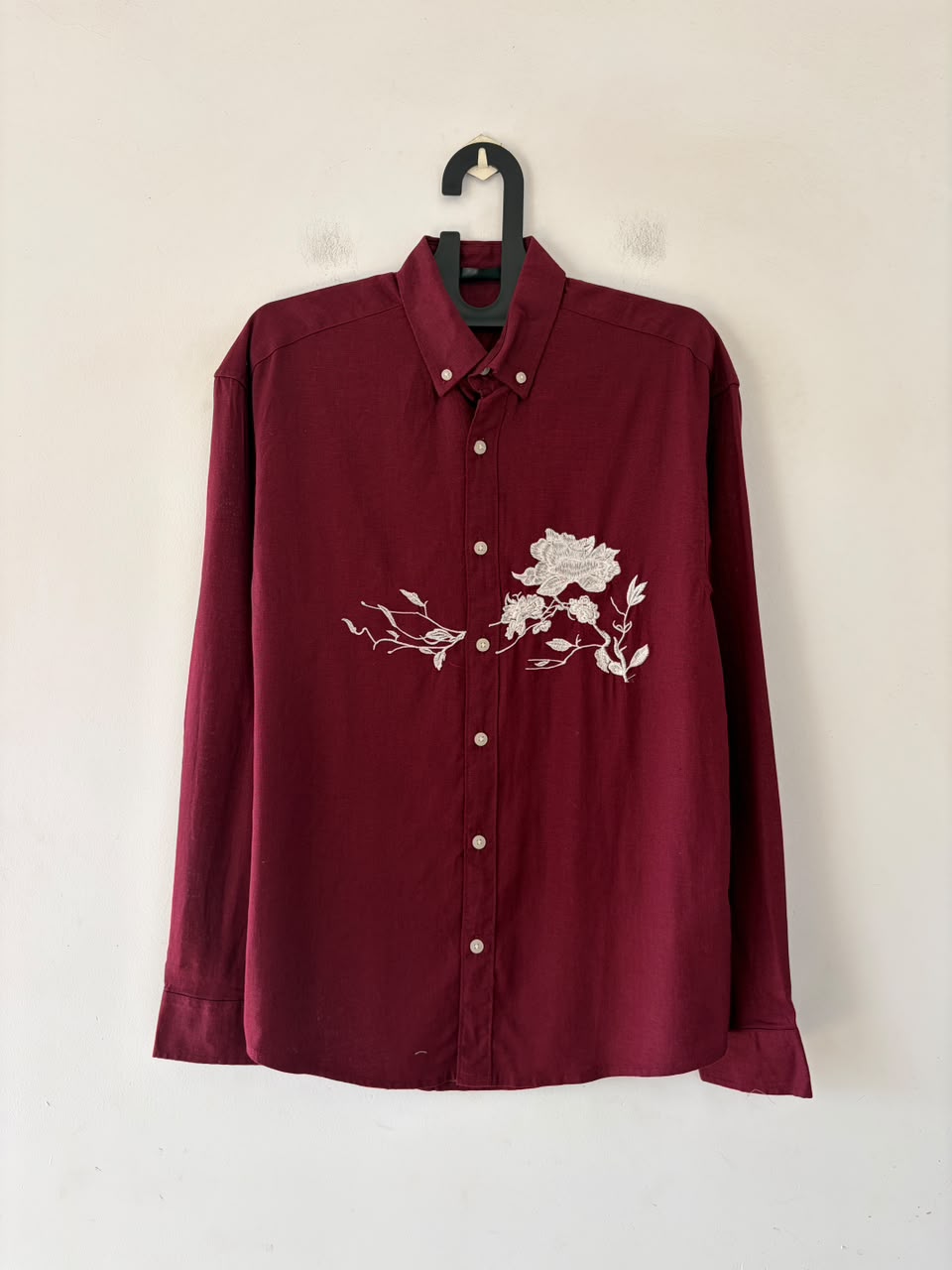 Rich burgundy embroidered shirt