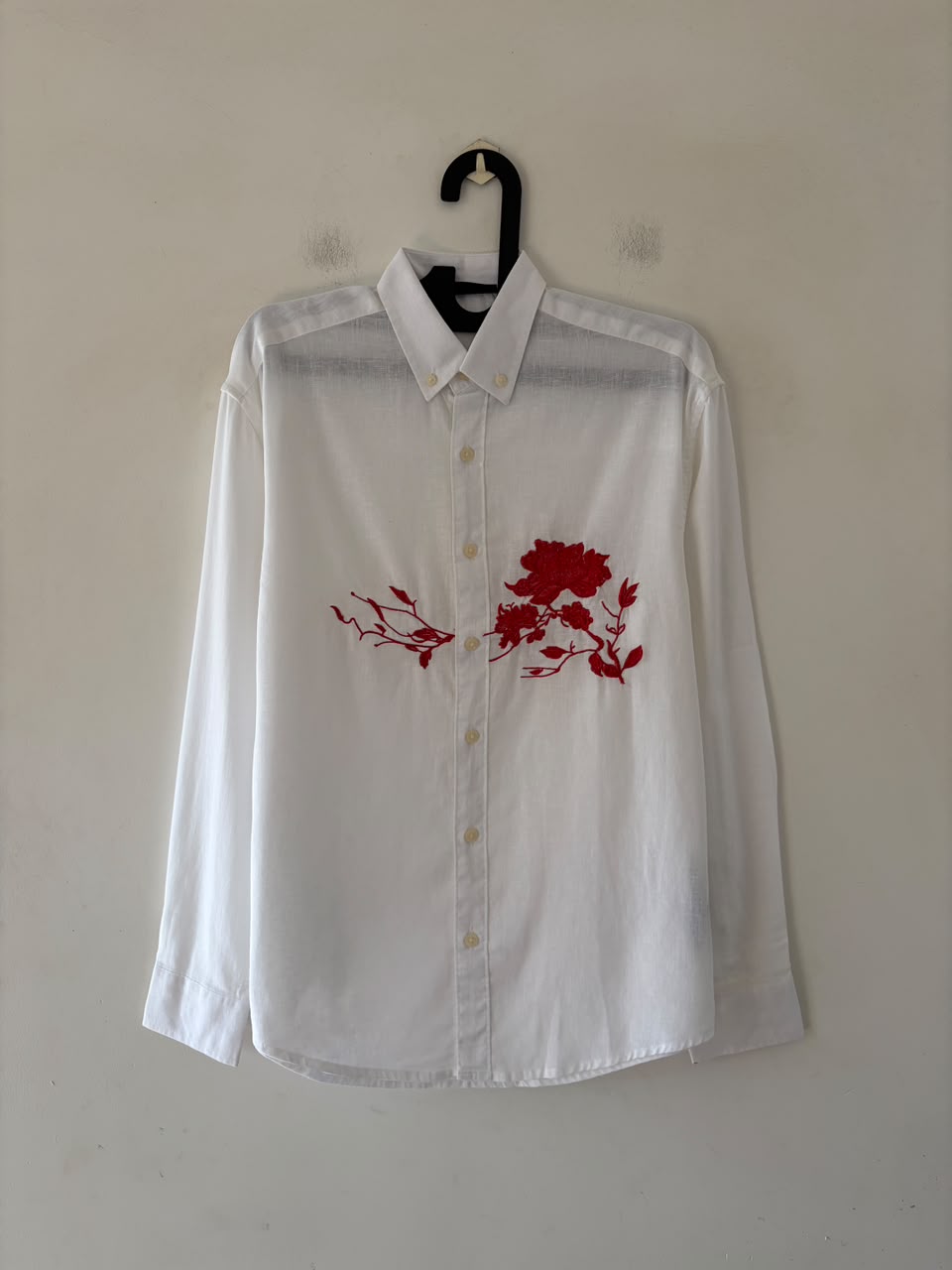 Pearl white embroidered shirt
