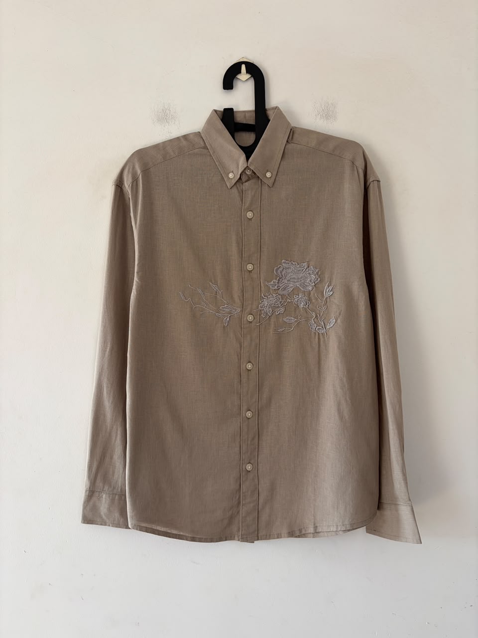 Heritage taupe embroidered shirt