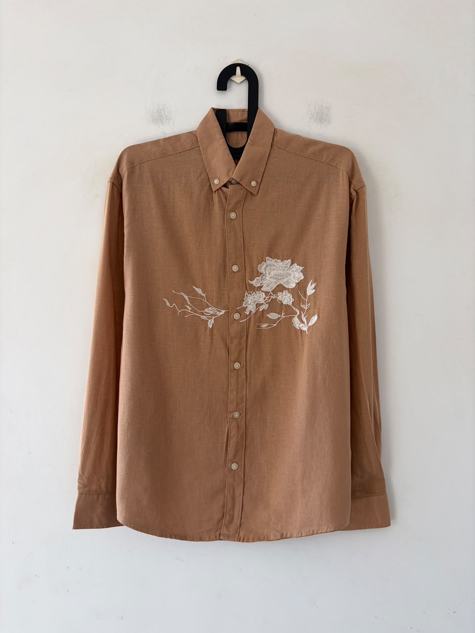 Caramel mist embroidered shirt