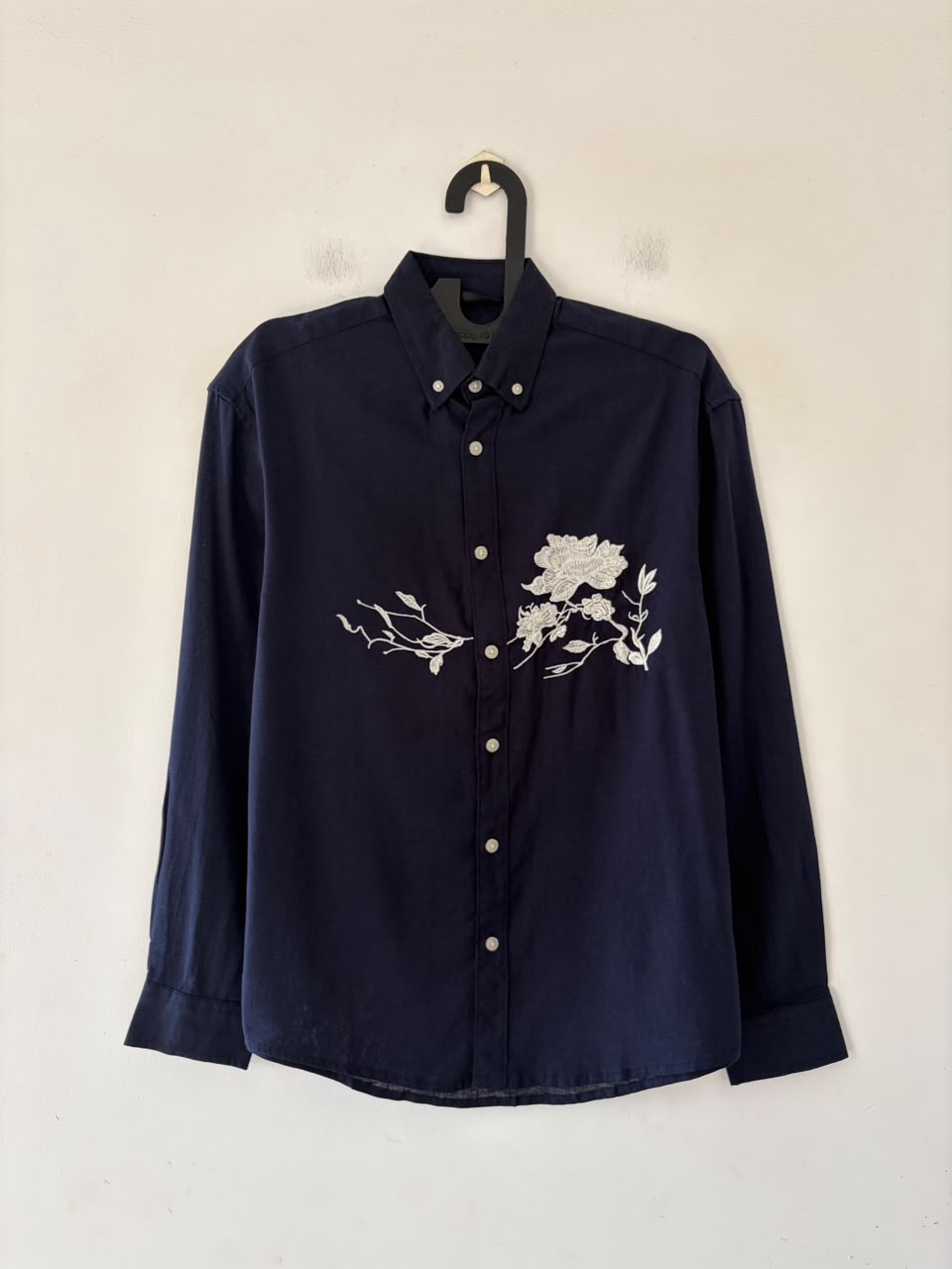 Classic navy embroidered shirt