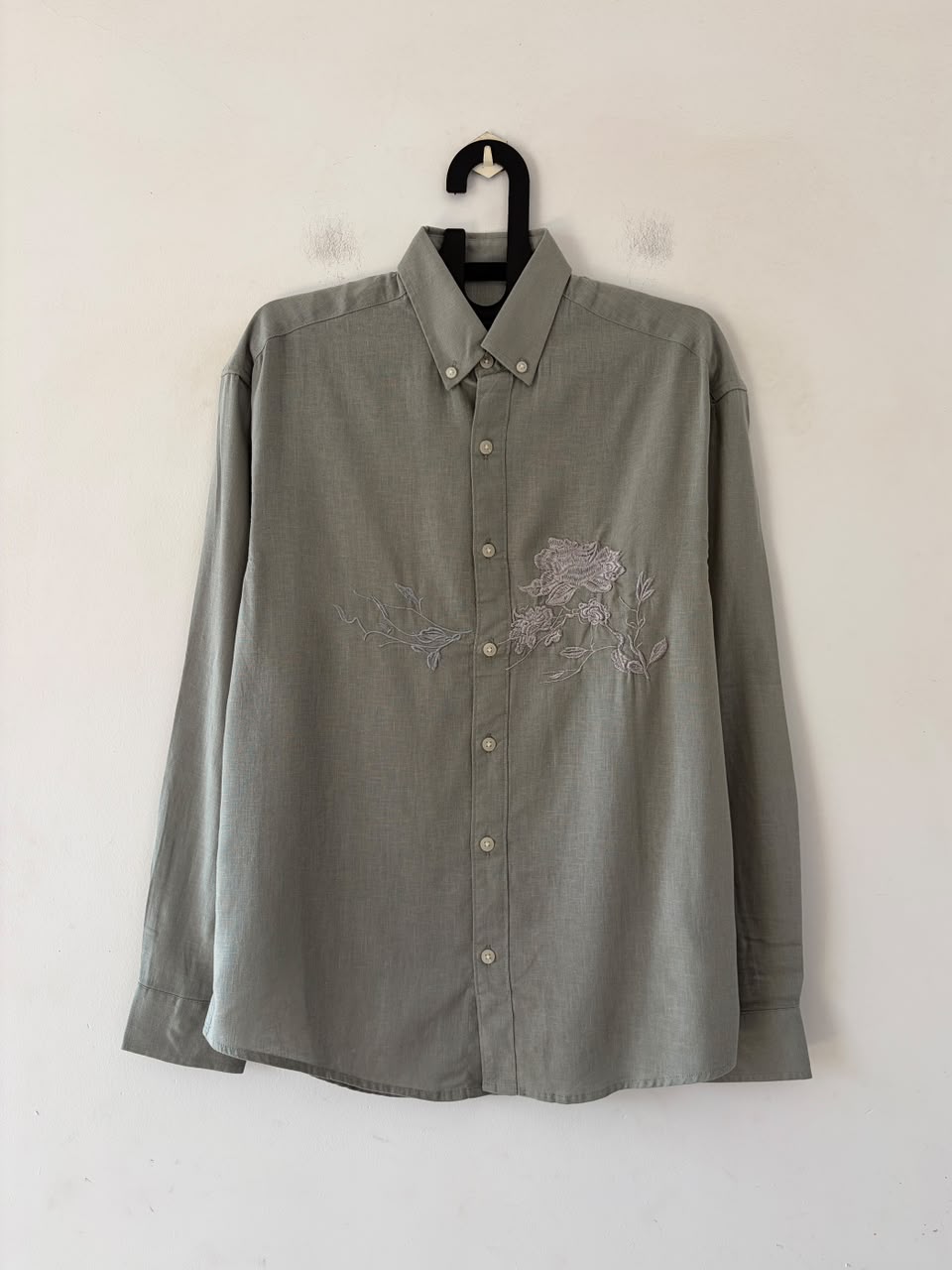Mist grey embroidered shirt