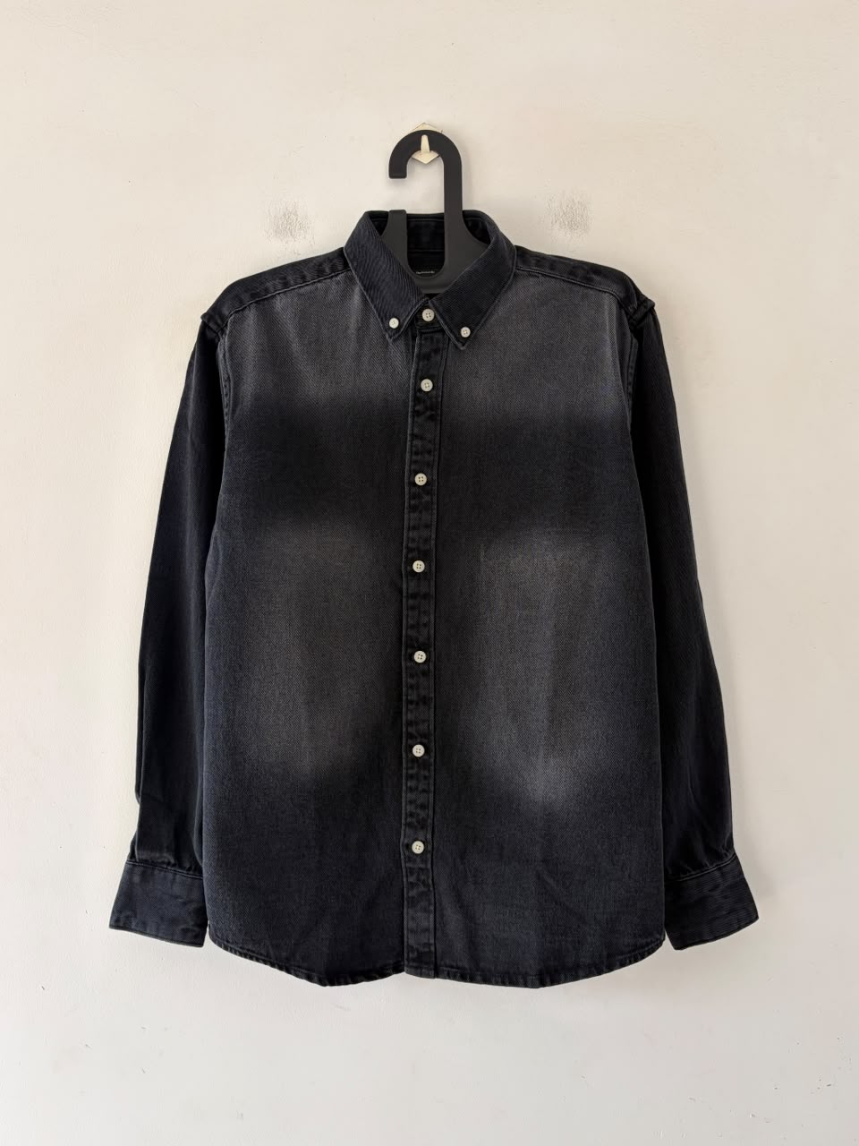 Noir wash denim shirt