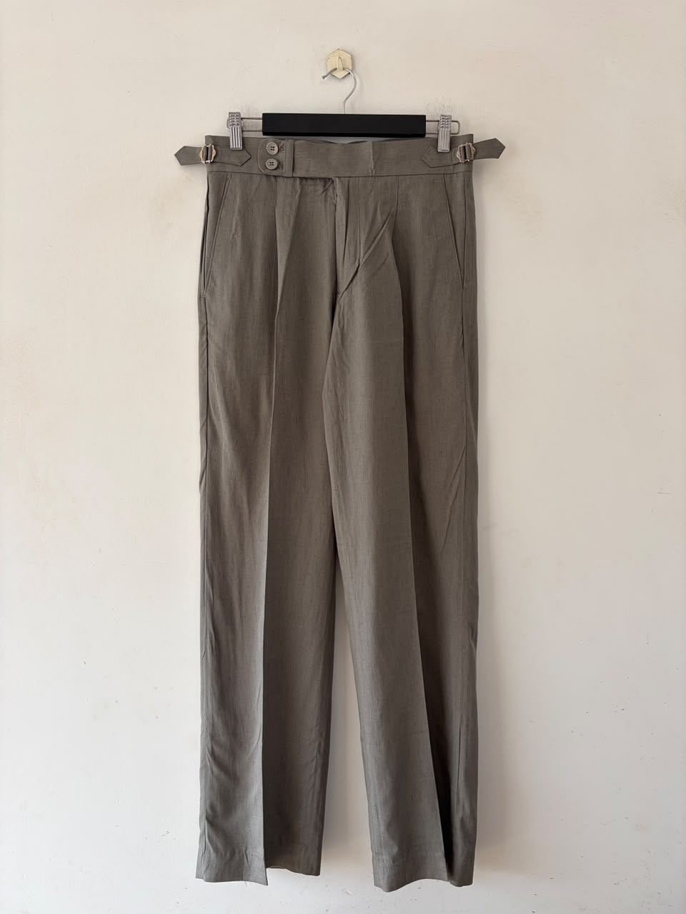 Ash stone linen gurkha pants