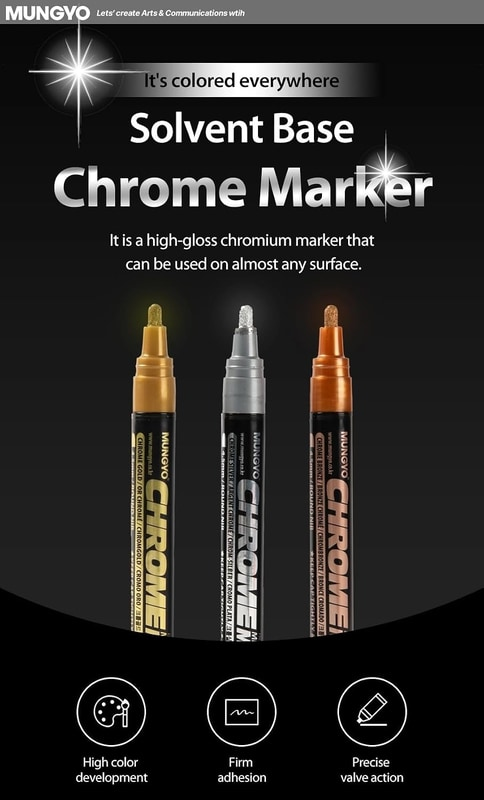 MUNGYO CHROME MARKER SILVER/GOD/BRONZE