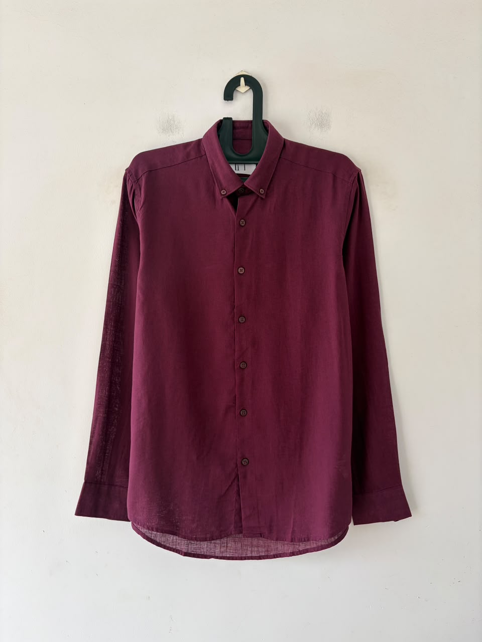Burgundy estate linen shirt