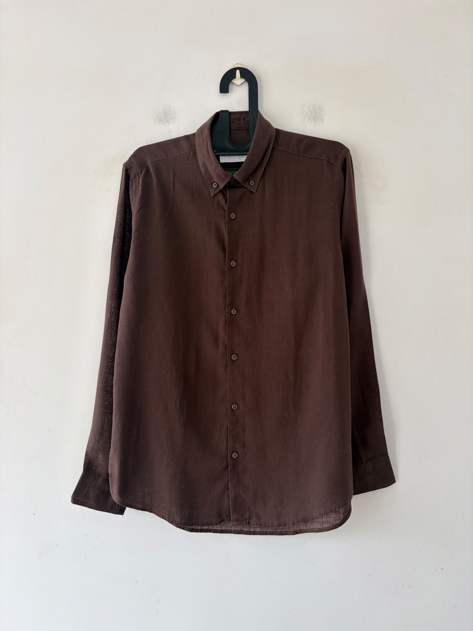 Chocolate brown linen shirt