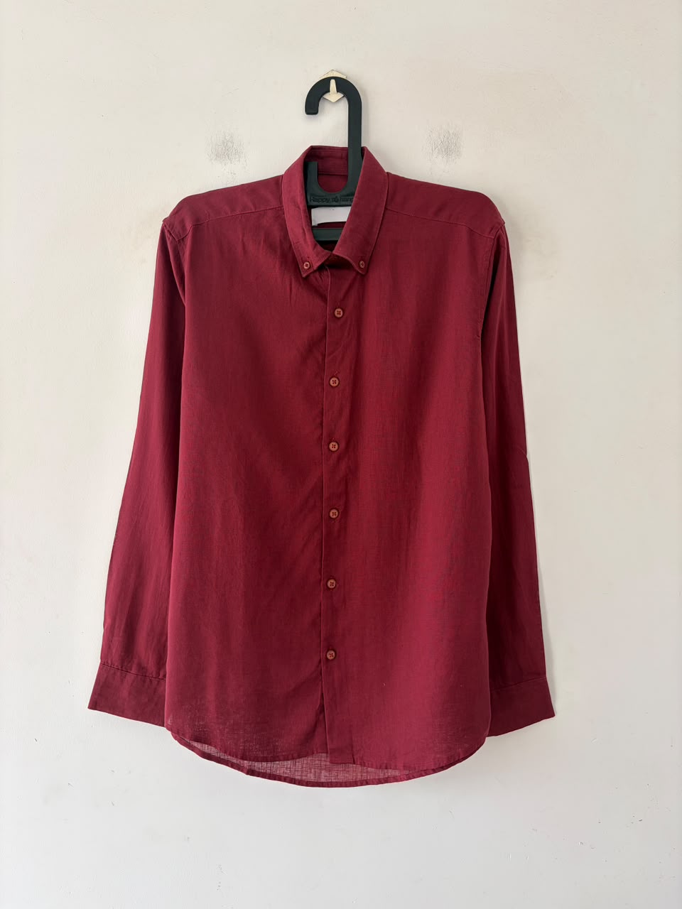 Cherry red linen shirt