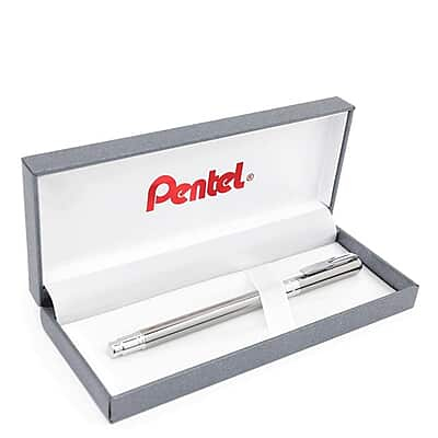 PENTEL BL667ZCE ENERGEL SILVER BODY (BLUE INK)