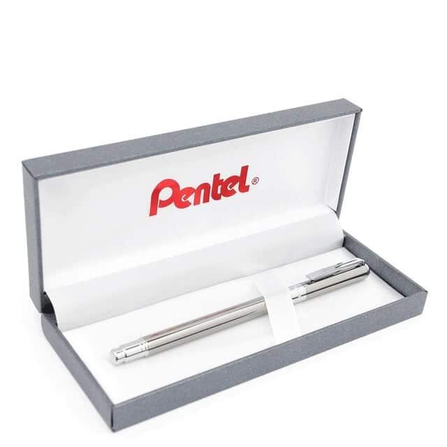 PENTEL BL667ZCE ENERGEL SILVER BODY (BLUE INK)