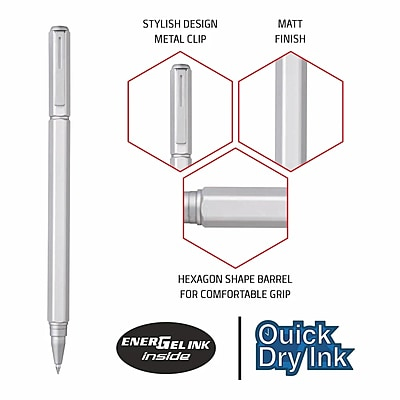PENTEL BLN665ZCE ENERGEL SILVER BODY( BLUE INK )