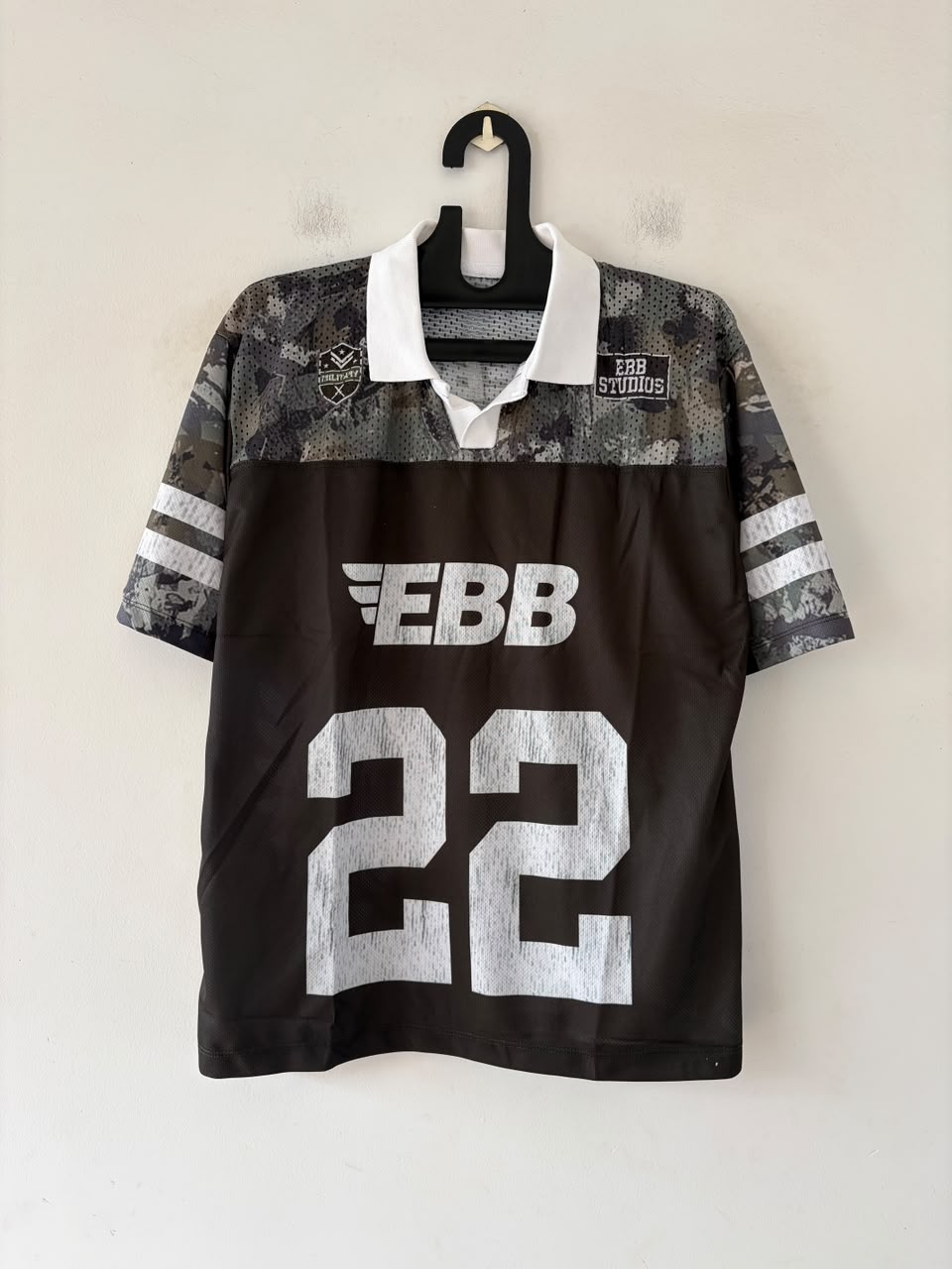 Black camo varsity jersey
