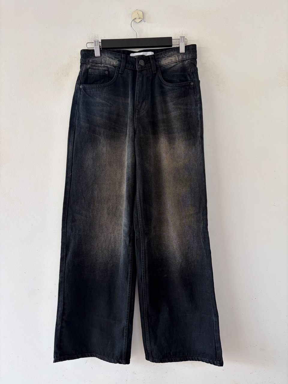 Carbon mist whisker baggy jeans