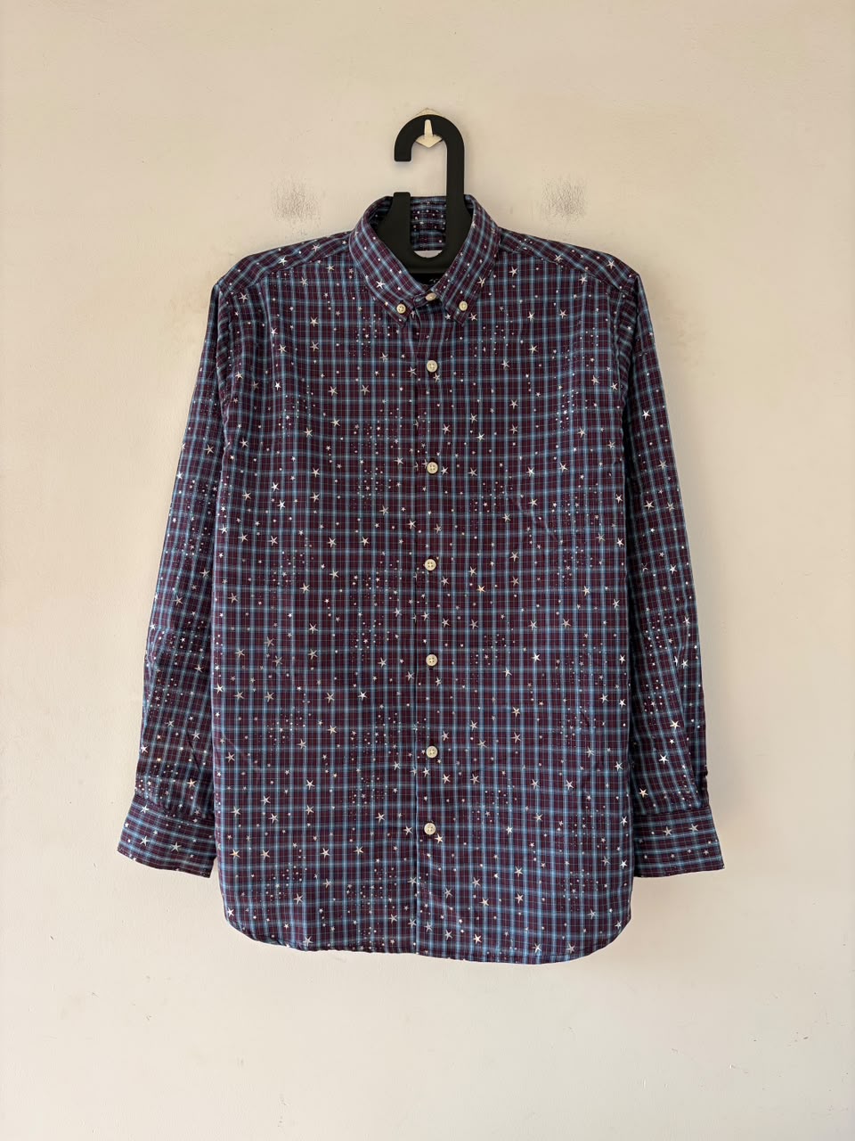Galaxy wine imp star check shirt