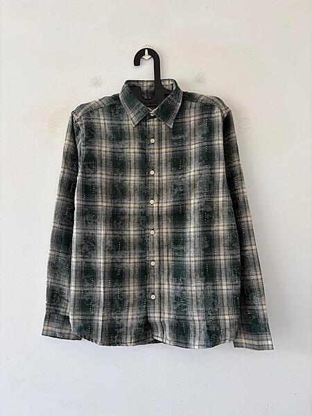 Forest ash stone check shirt