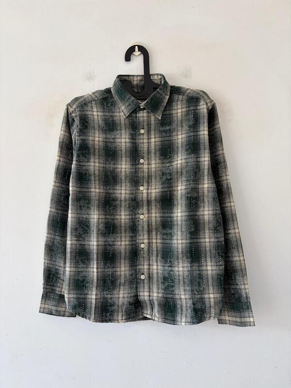 Forest ash stone check shirt