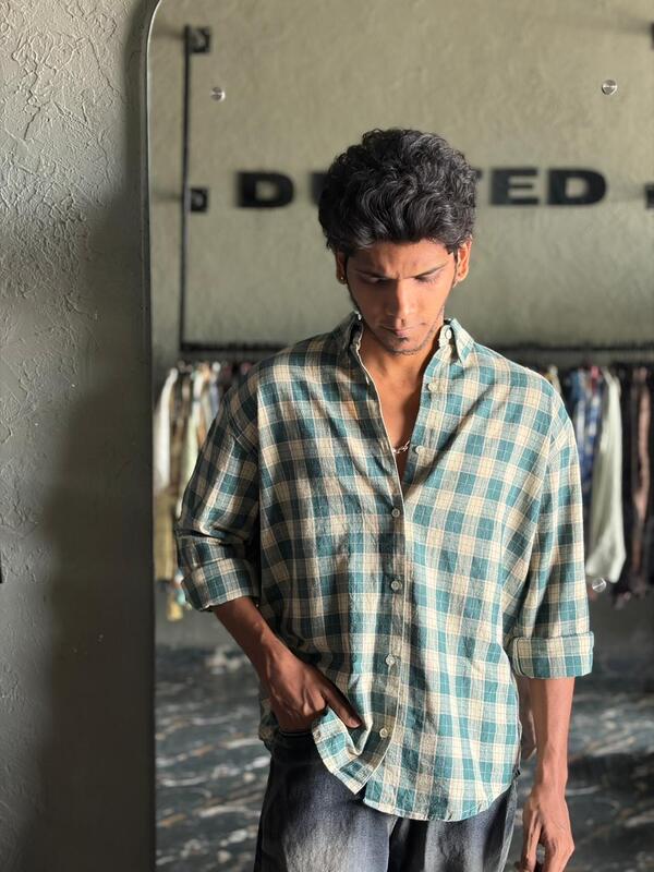 Forest beige check shirt