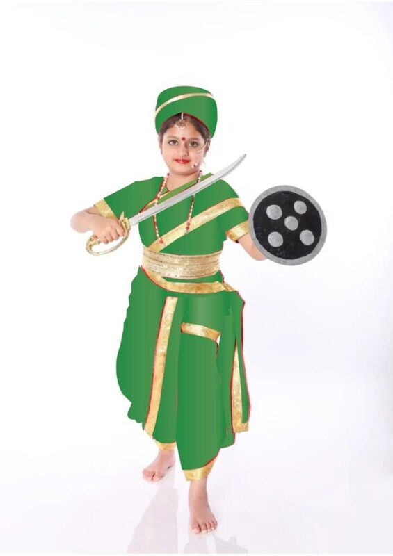Jhansi Ki Rani Laxmi Bai Fancy Dress Costume For Girls