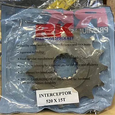 RK 520S 15T Front Sprocket Interceptor 650 & Continental 650