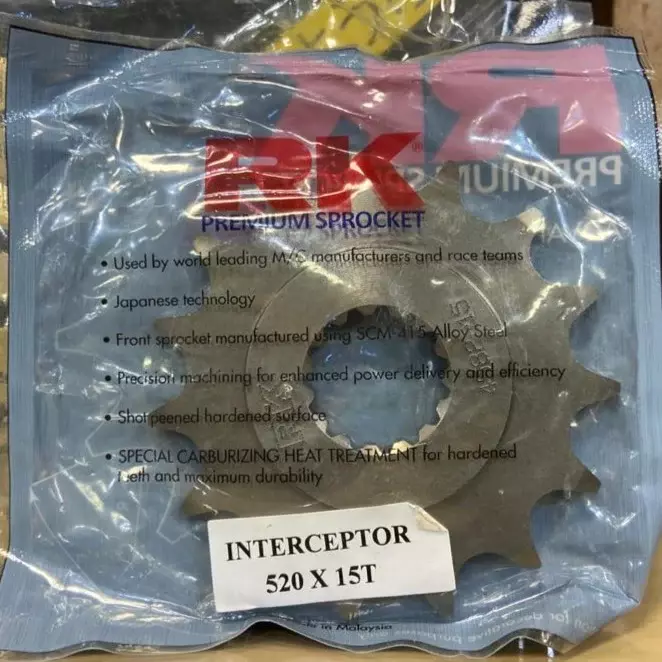 RK 520S 15T Front Sprocket Interceptor 650 & Continental 650 RK 520S 15T Front Sprocket Interceptor 650 & Continental 650