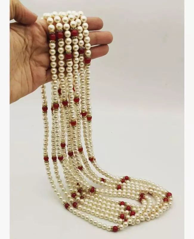 Welcome Barati Swagat Pearl Red Moti Mala