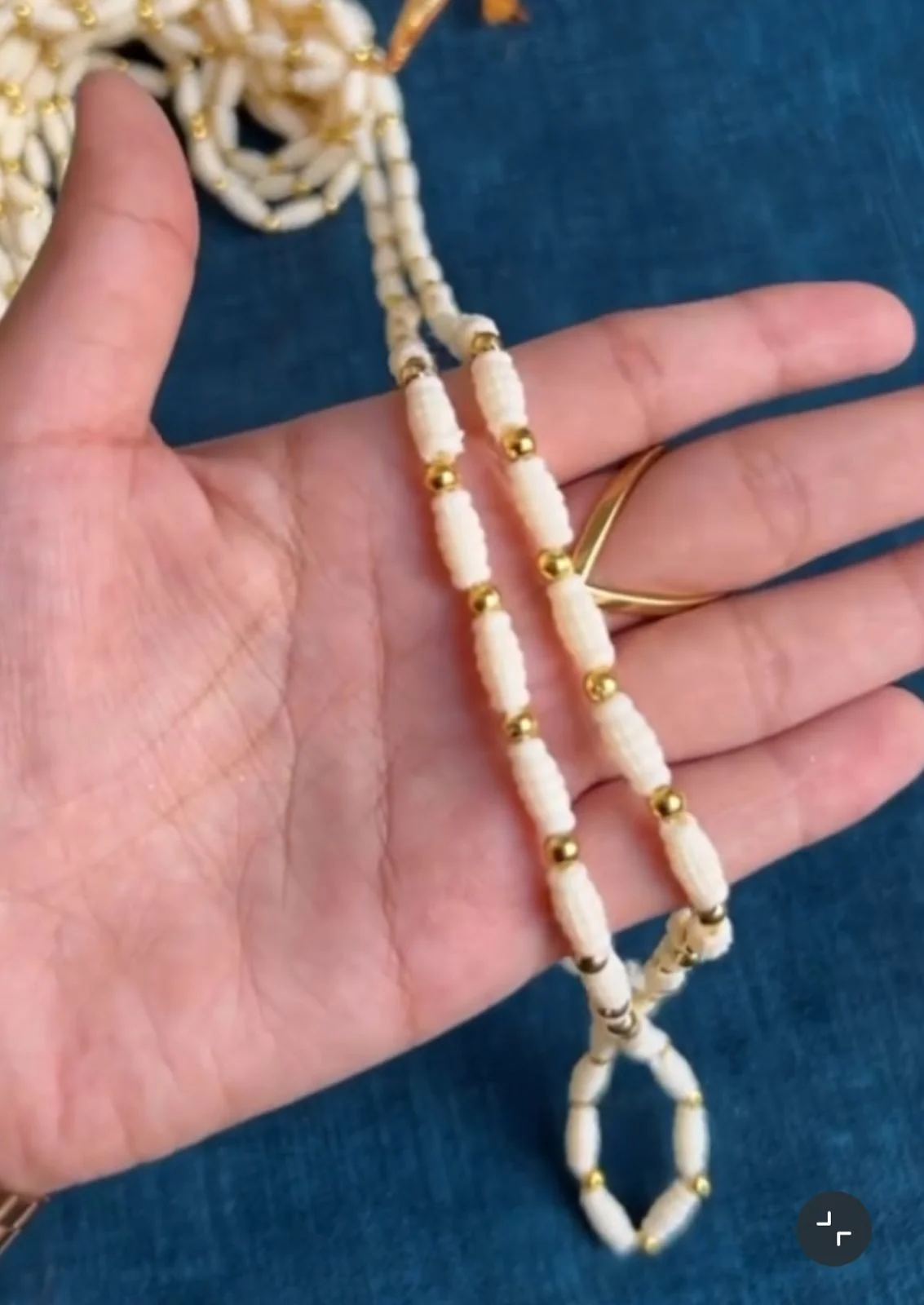 Welcome Barati Swagat Pearl Mala with Golden Moti