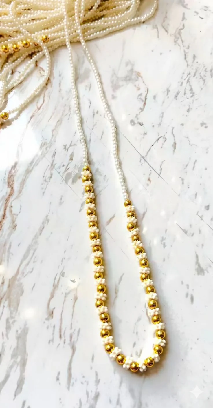 Welcome Barati Swagat Pearl Star Golden Moti Mala