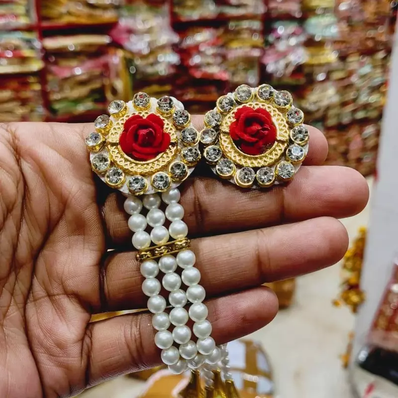 Adjustable Rose Kundan Bracelet