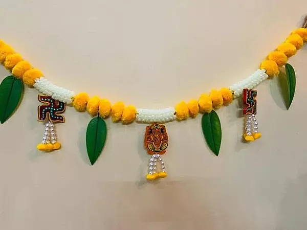 Mango Leaf Marigold Door Toran