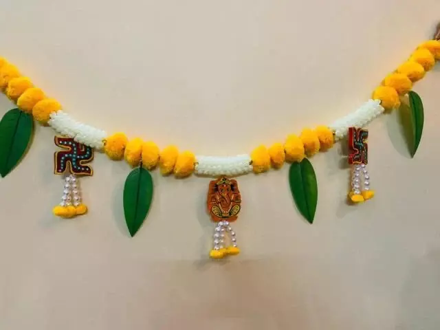 Mango Leaf Marigold Door Toran