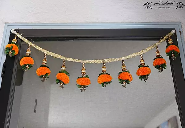Handcrafted Orange Blossom Toran