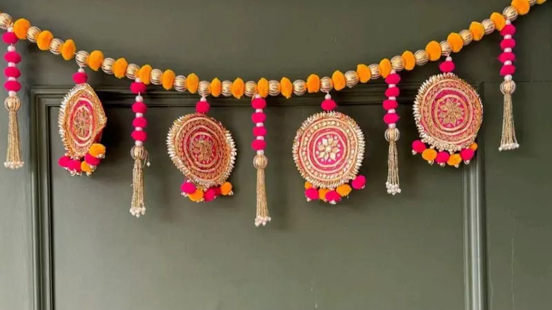 Traditional Pom-Pom Mandala Toran