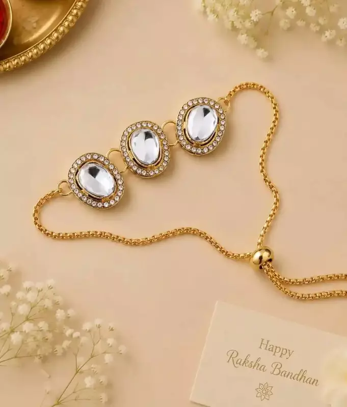 Premium Crystal Stone Rakhi Bracelet