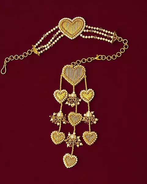 Premium Gold Heart Lumba Rakhi