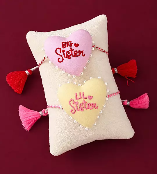 Big Sister & Lil Sister Heart Rakhi Set