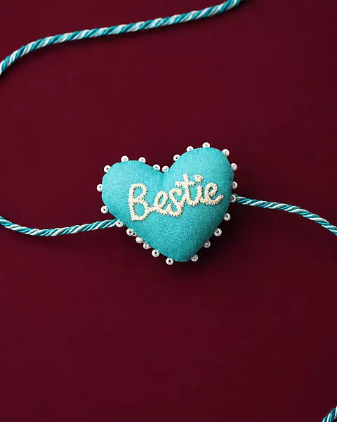 Bestie Embroidered Heart Rakhi