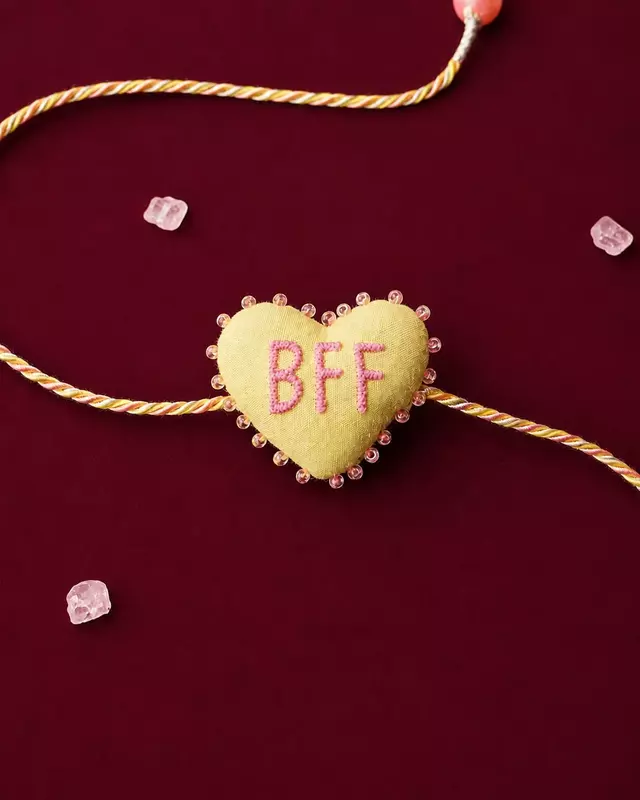 BFF Embroidered Heart Rakhi