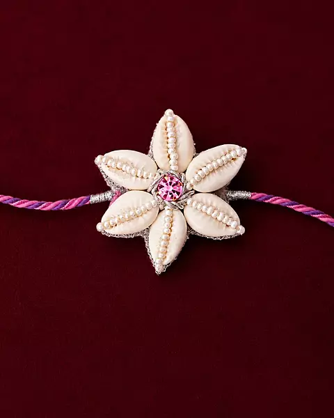 Premium Cowrie Pearl Rakhi