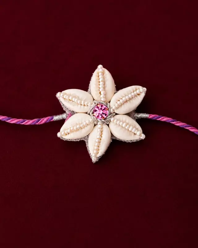 Premium Cowrie Pearl Rakhi