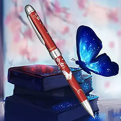 Sailor Yubi Maki-E Butterfly Red CT Multi Functional Pen 16-0333-230