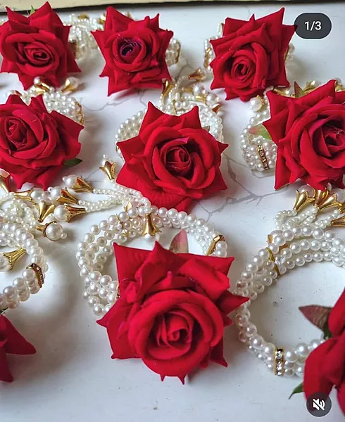 Adjustable Artificial Rose Bracelet
