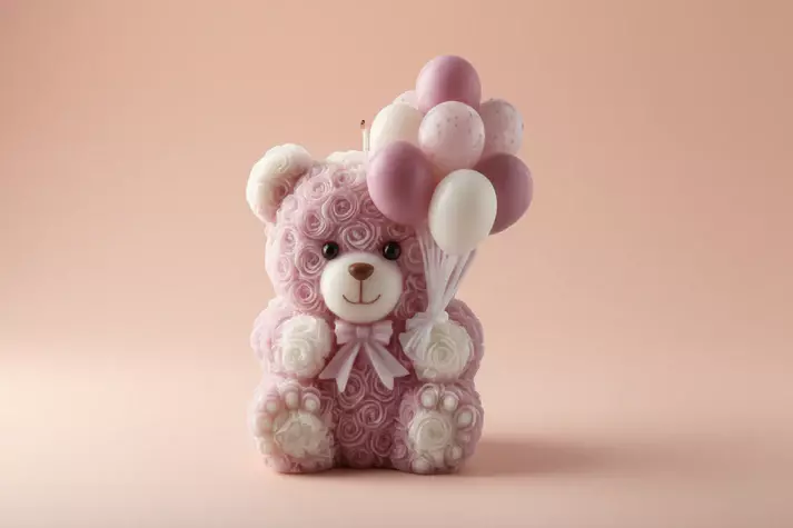 Silicon Mold Candle Valentine Ballon Bouquet Bear