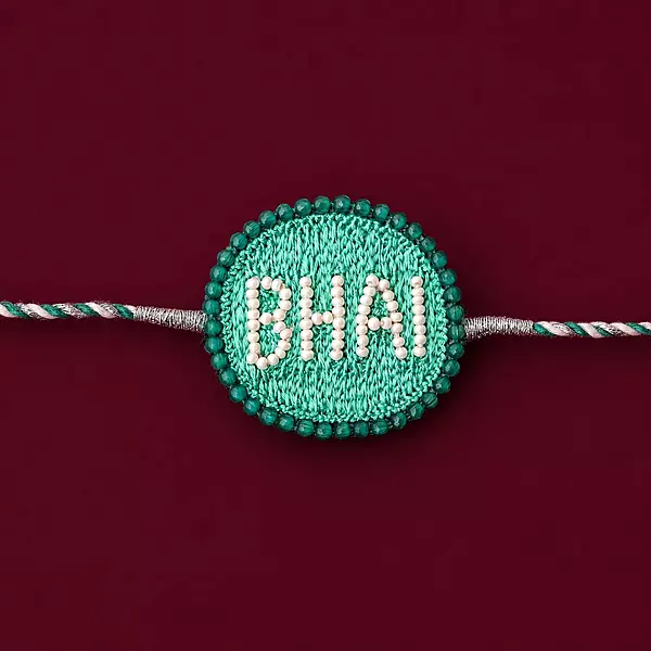 Handcrafted BHAI Embroidered Rakhi