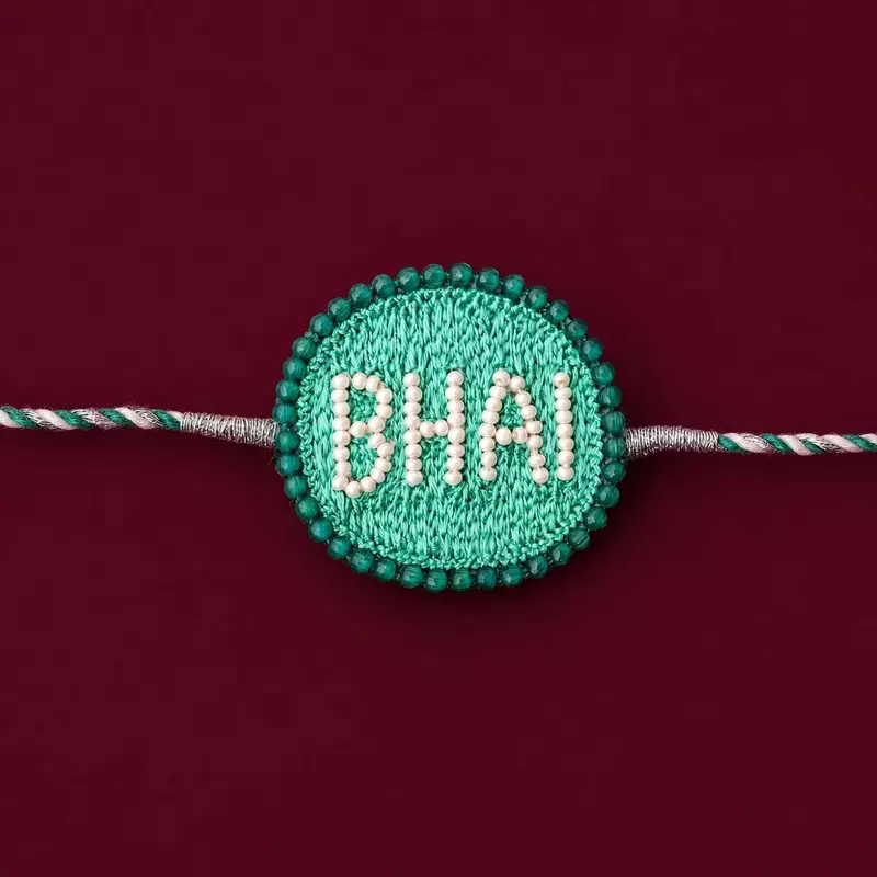 Handcrafted BHAI Embroidered Rakhi