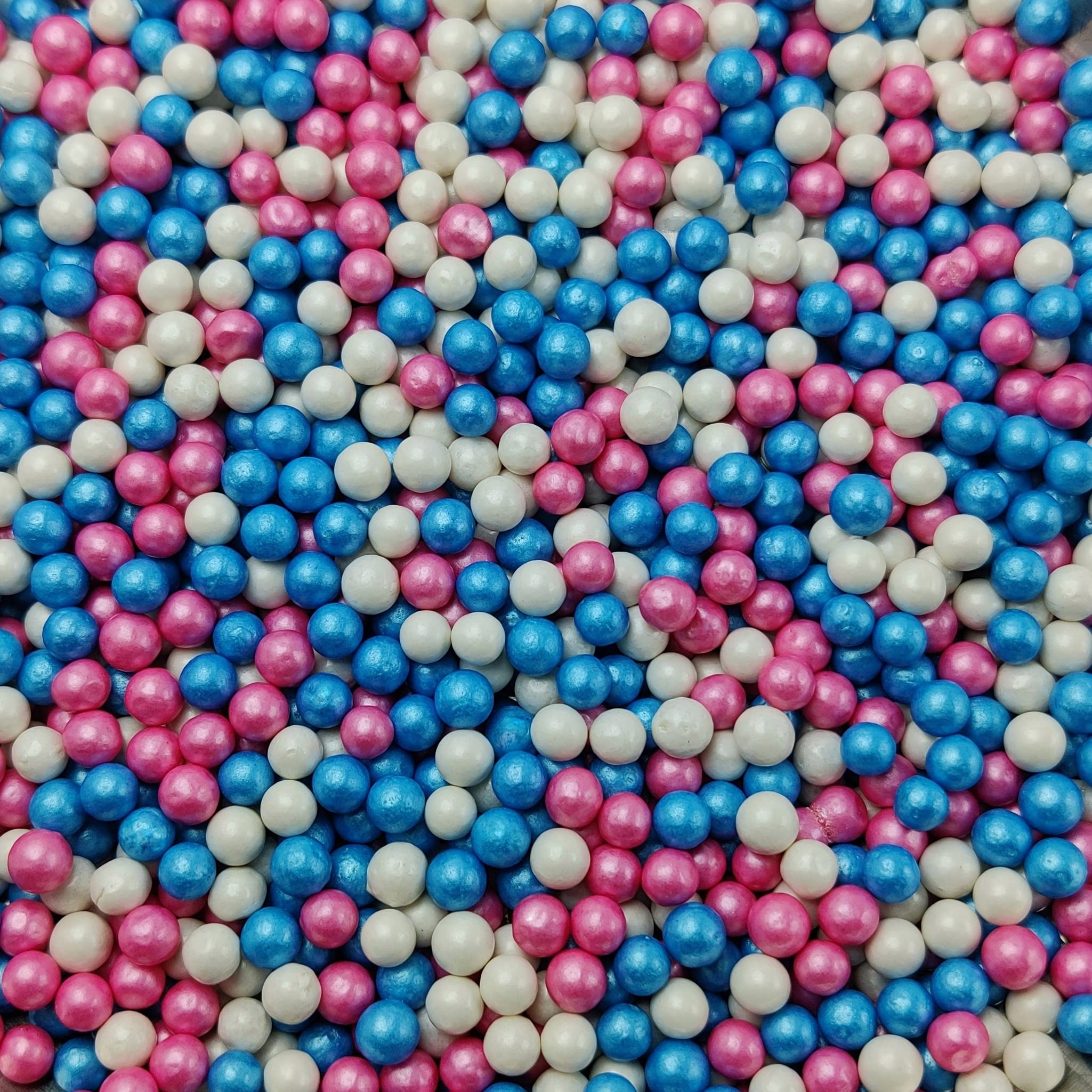 White,Pink,Blue Mix Sprinkle Balls 6MM - 100 GM