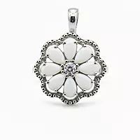 Elegant Floral Ring with White Gemstones