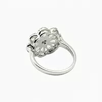 Elegant Floral Ring with White Gemstones