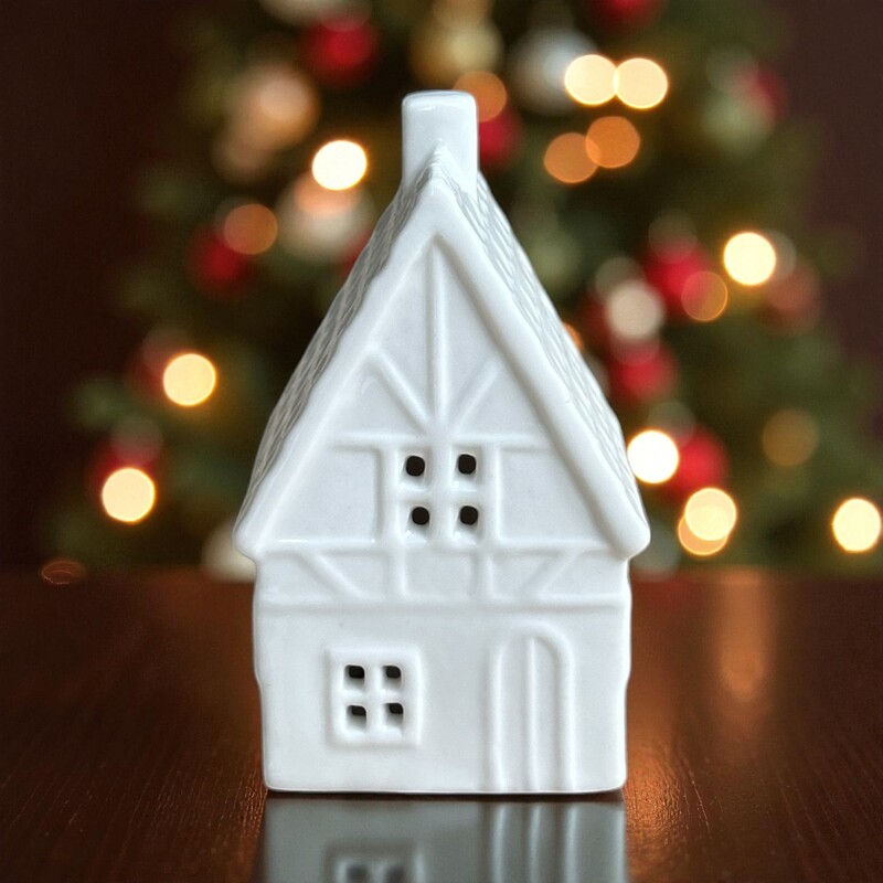 White Ceramic Miniature House White Ceramic Miniature House